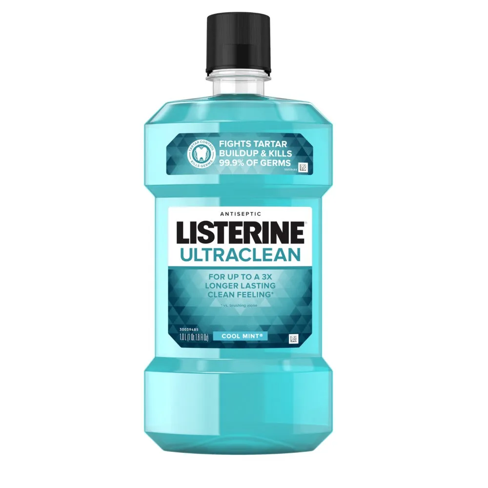 Listerine Ultraclean Cool Mint Antiseptic Mouthwash, 1 L